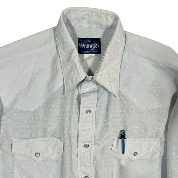 WRANGLER Vintage snap button Western dress shirt Sz Med - Picture 7 of 9